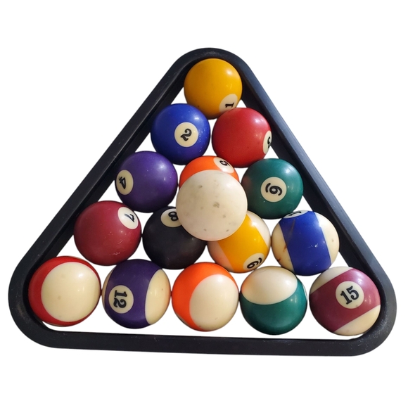 Billiard Ball Set - Pool Table Balls With Triangle - Picture 4 of 11